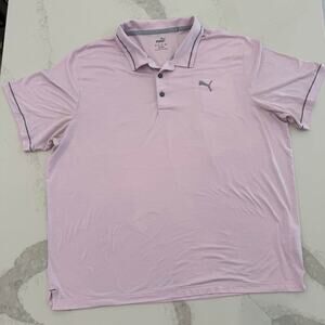 Puma Short Sleeve Golf Polo Shirt Men’s XXL Performance Moisture Wicking Pink